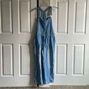 Overalls with drawstring waist